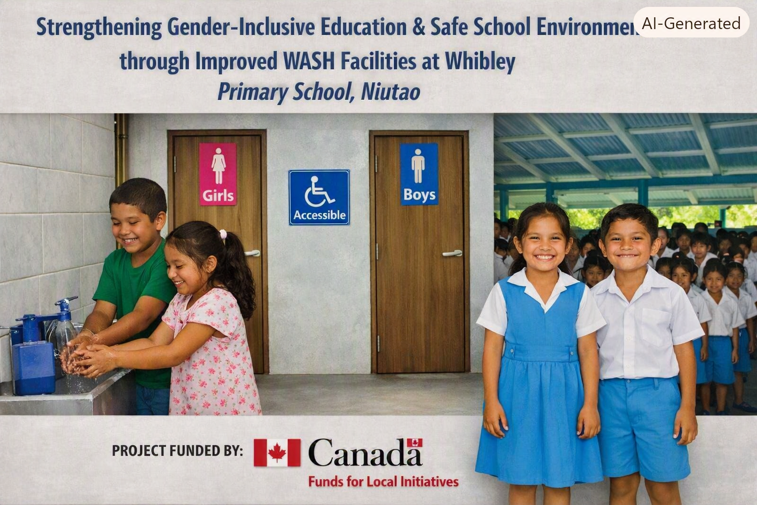 CAD54,000 from Canada Fund For Local Initiatives (CFLI)  For Whibley Memorial Primary School WASH Program